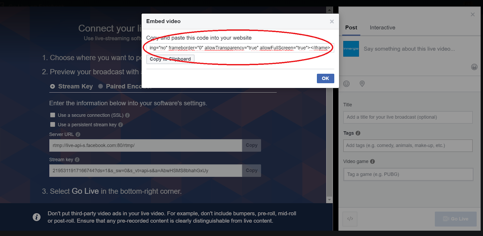 10. General settings - Facebook Live