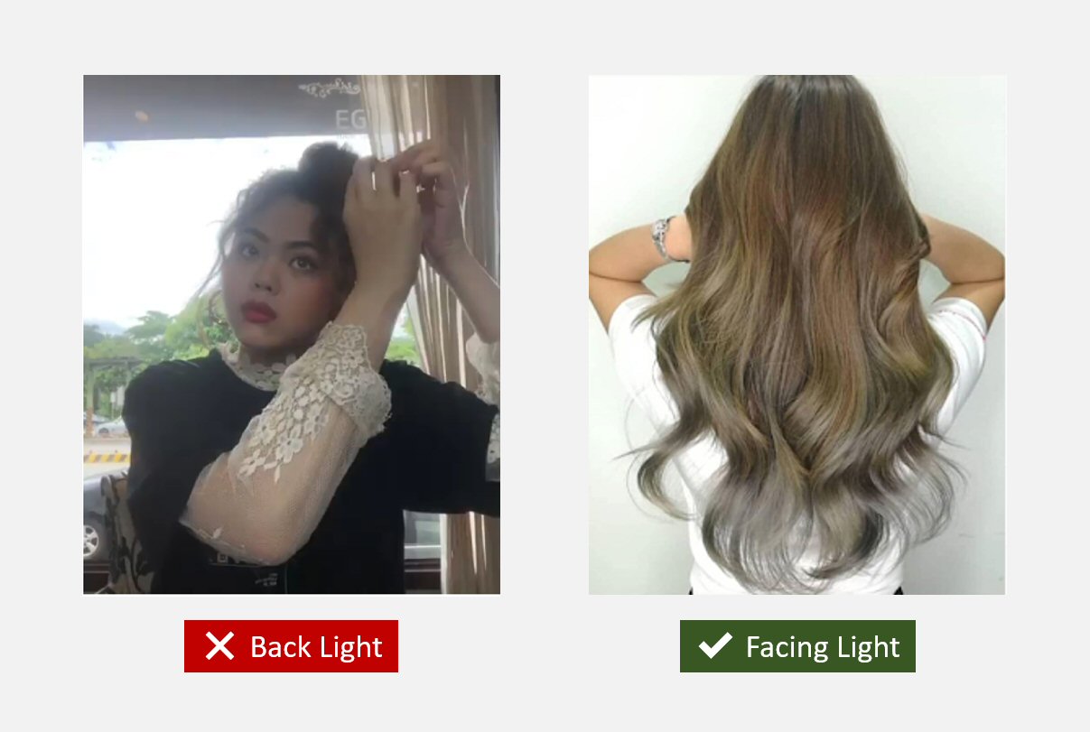 Salon Instagram photo: face light > back light