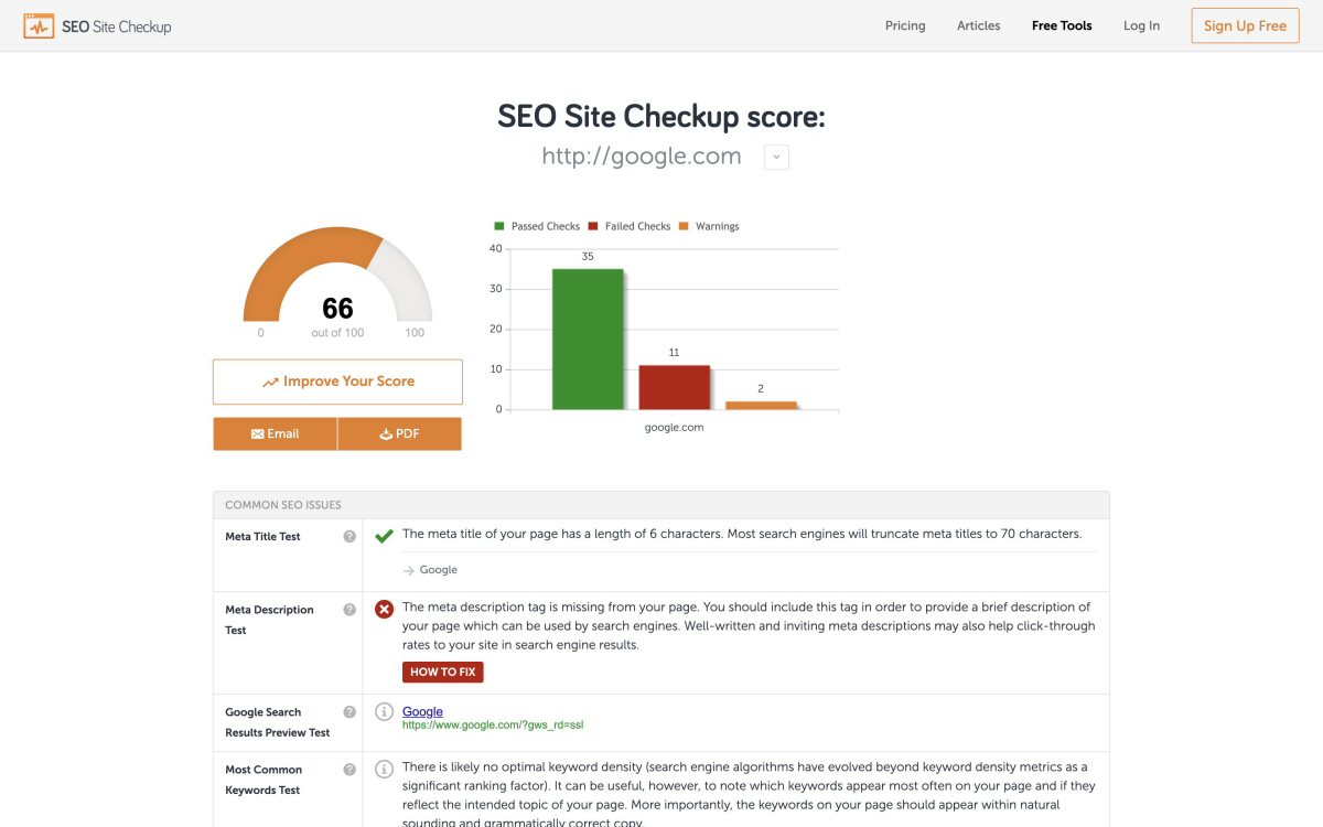 SEO Site Checkup