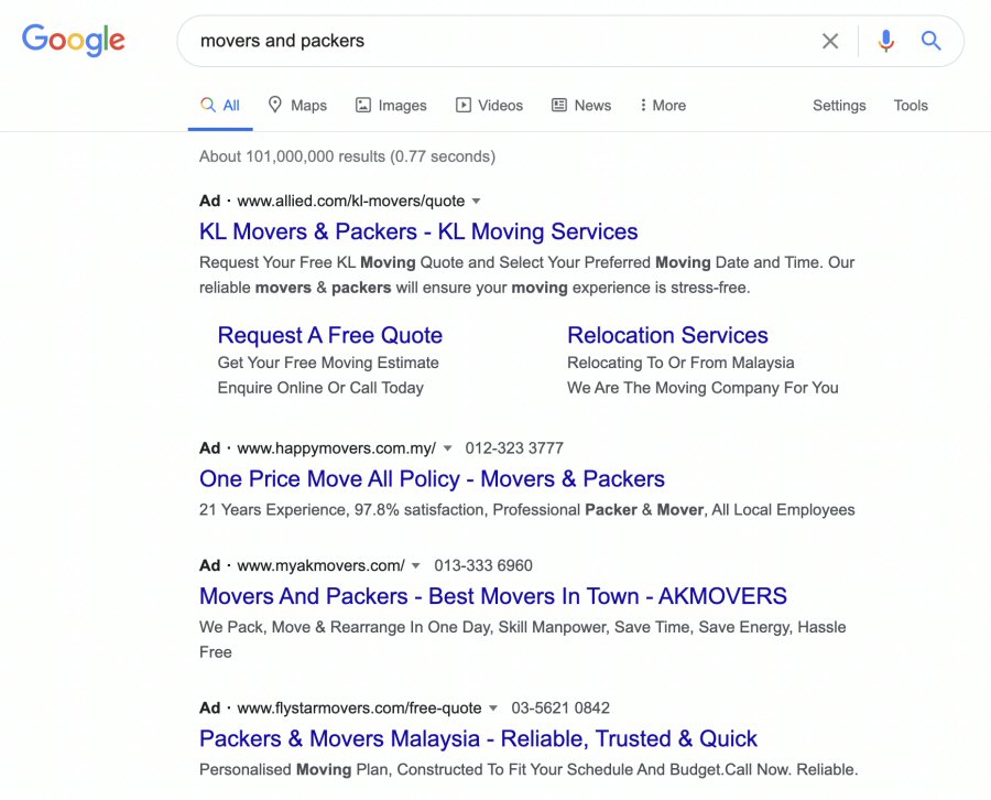 SEM: Movers and Packers