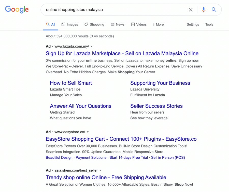 SEM: Online Shopping Sites Malaysia