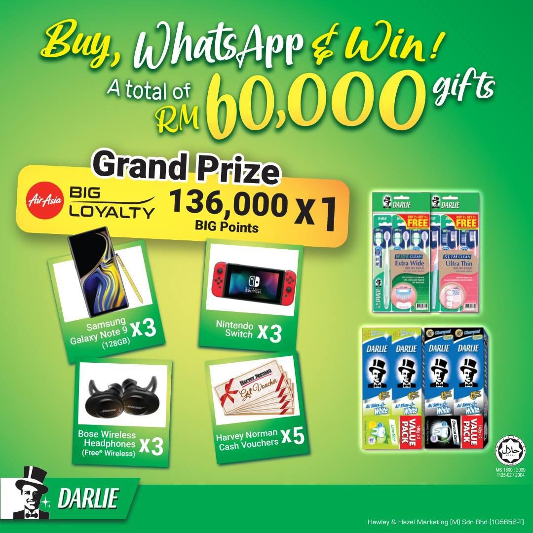 Darlie: Buy, WhatsApp & Win!