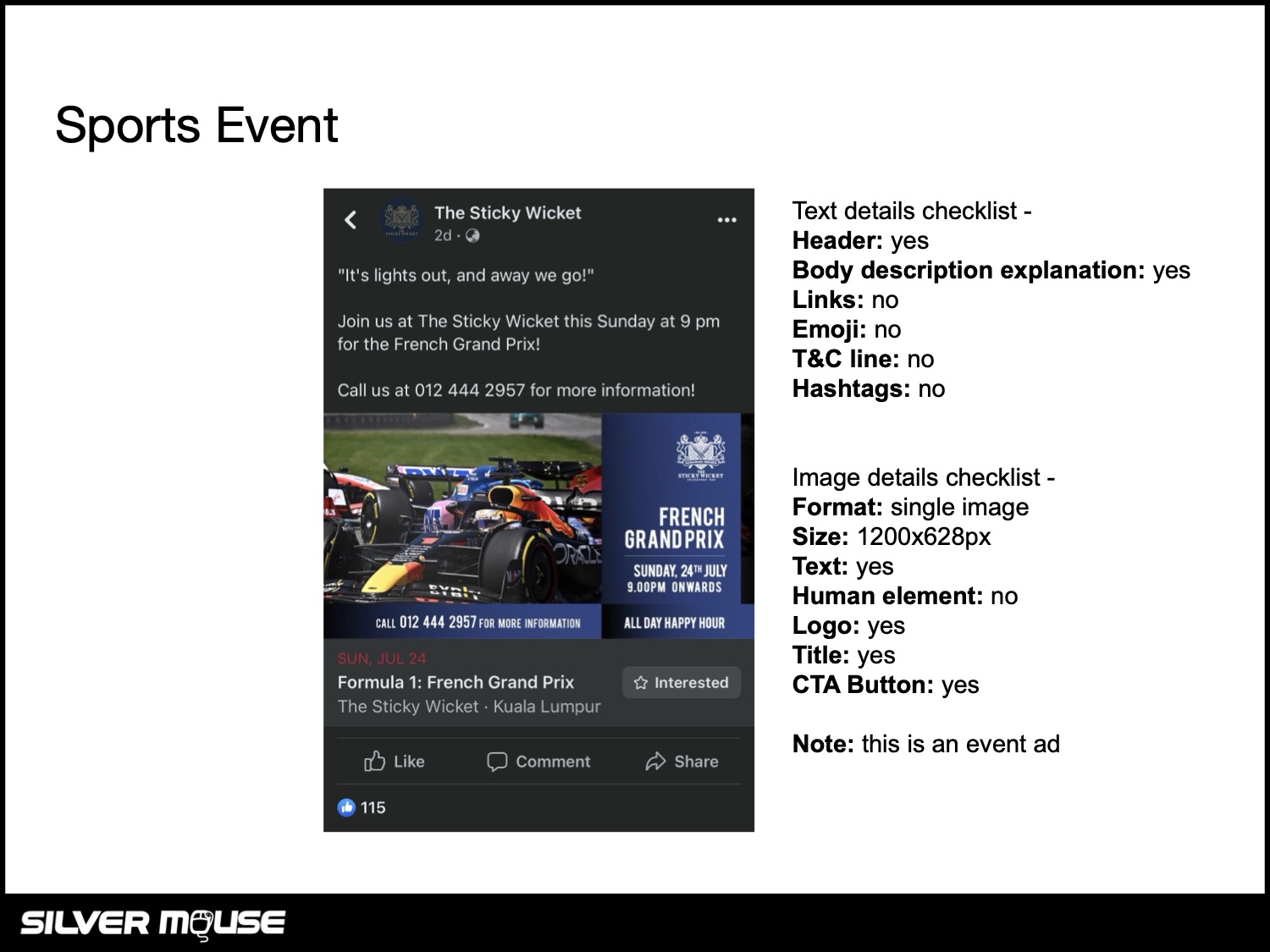 FB Ad Example: Sports Event