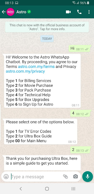 Astro WhatsApp Official Business Account