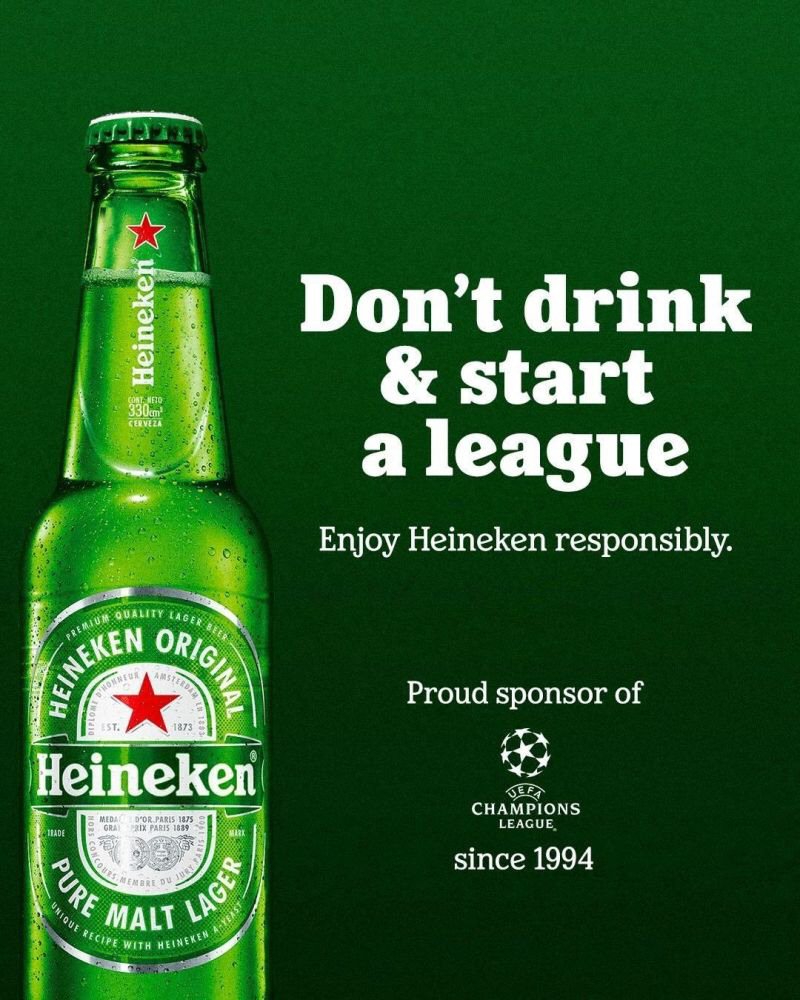 Heneiken: Don't drink & start a league