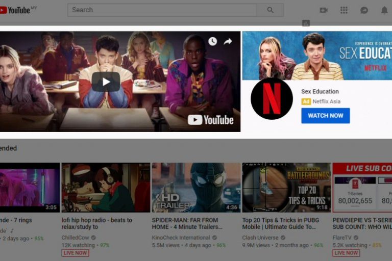 YouTube Homepage Masthead on Desktop