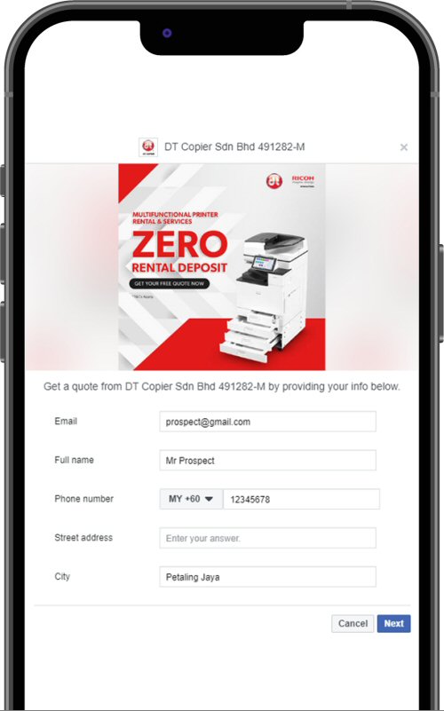 B2B Facebook Ads Leads Form Example
