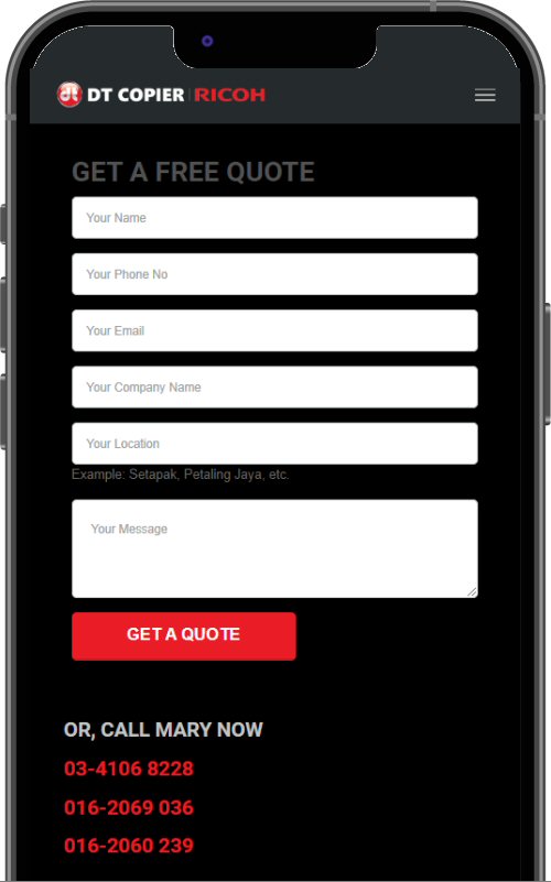 B2B Landing Page Leads Form Example